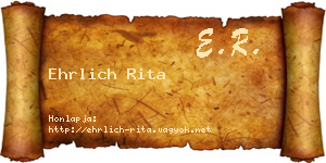 Ehrlich Rita névjegykártya