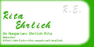 rita ehrlich business card